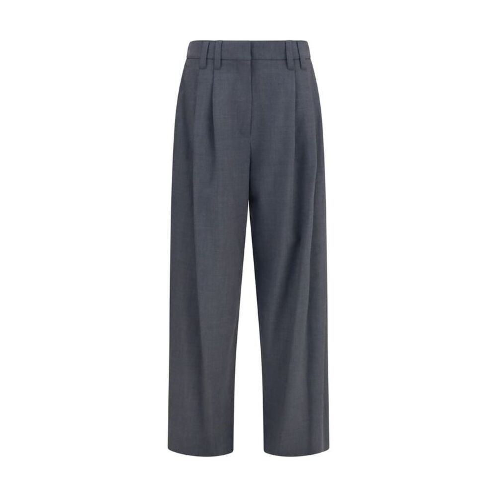 Brunello Cucinelli Gray Wool Oves Aries Dress Women's Pants